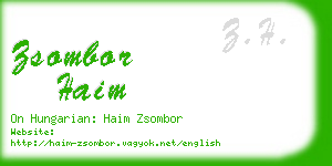 zsombor haim business card